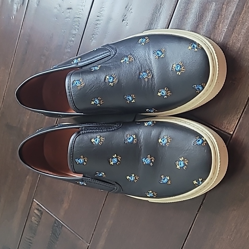 Like New Coach leather slip ons